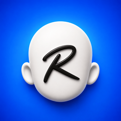 Repers: cabeza 3D con una R